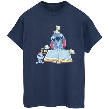 Vêtements Femme T-shirts manches longues Disney Lilo & Stitch Reading A Book Bleu
