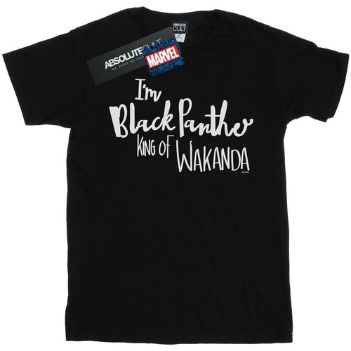 Vêtements Garçon T-shirts manches courtes Marvel I Am Black Panther Noir