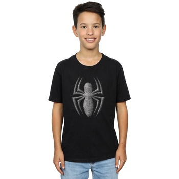 Vêtements Garçon T-shirts manches courtes Marvel Spider-Man Web Logo Noir