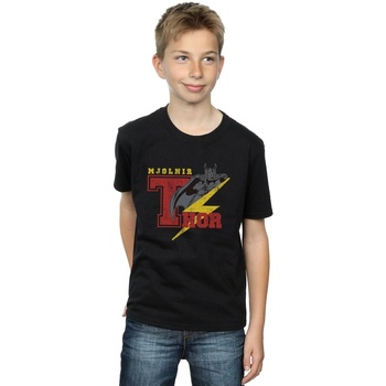 Vêtements Garçon T-shirts manches courtes Marvel Thor Mjolnir Noir