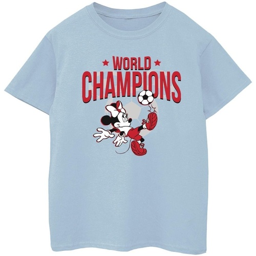 Vêtements Fille T-shirts manches longues Disney Minnie Mouse World Champions Bleu