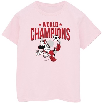 Vêtements Fille T-shirts manches longues Disney Minnie Mouse World Champions Rouge