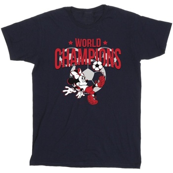 Vêtements Fille T-shirts manches longues Disney Minnie Mouse World Champions Bleu
