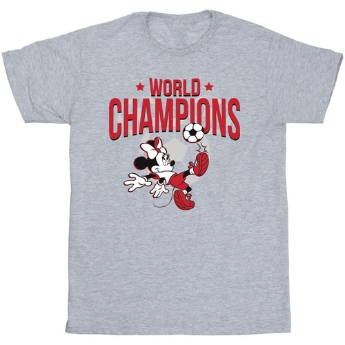 Vêtements Fille T-shirts manches longues Disney Minnie Mouse World Champions Gris