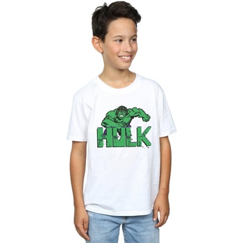 Vêtements Garçon T-shirts manches courtes Marvel Hulk Pixelated Blanc