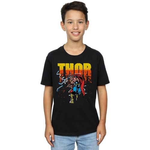 Vêtements Garçon T-shirts manches courtes Marvel Thor Pixelated Noir