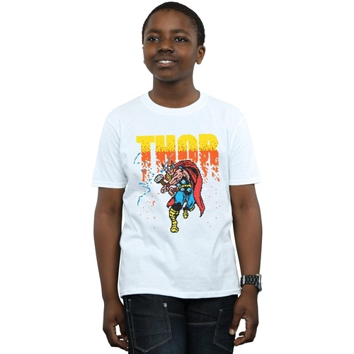 Vêtements Garçon T-shirts manches courtes Marvel Thor Pixelated Blanc