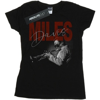 Vêtements Femme T-shirts manches longues Miles Davis Distressed Photo Noir