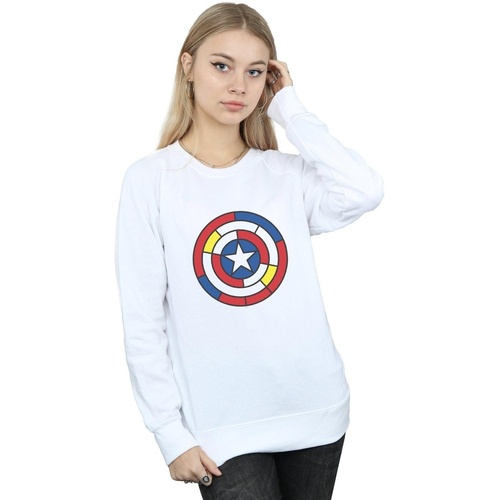 Vêtements Femme Sweats Marvel Captain America Stained Glass Shield Blanc