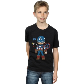 Vêtements Garçon T-shirts manches courtes Marvel Captain America Sketch Noir