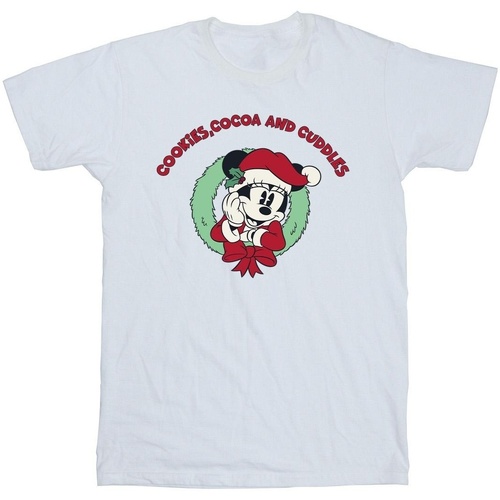 Vêtements Fille T-shirts manches longues Disney Mickey Mouse Wreath Blanc