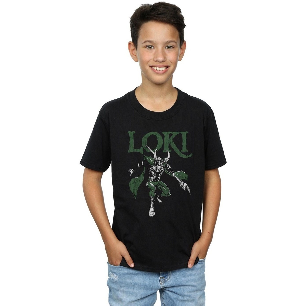 Vêtements Garçon T-shirts manches courtes Marvel Loki Scepter Noir