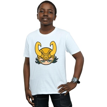 Vêtements Garçon T-shirts manches courtes Marvel Loki Close Up Blanc