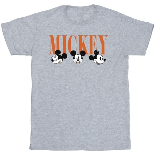 Vêtements Fille T-shirts manches longues Disney Mickey Mouse Faces Gris