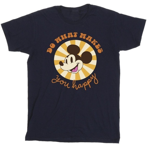 Vêtements Fille T-shirts manches longues Disney Mickey Mouse Do What Makes You Happy Bleu