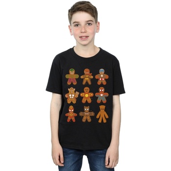 Vêtements Garçon T-shirts manches courtes Marvel Avengers Christmas Gingerbread Noir