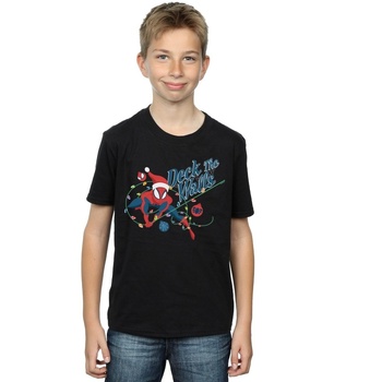 Vêtements Garçon T-shirts manches courtes Marvel Spider-Man Deck The Walls Noir
