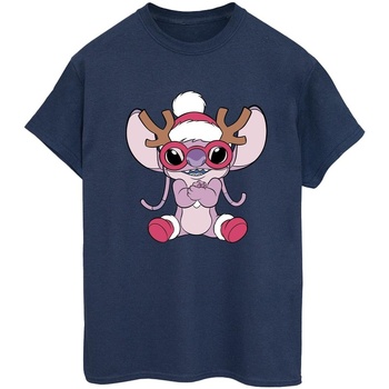 Vêtements Femme T-shirts manches longues Disney Lilo & Stitch Angel Reindeer Bleu