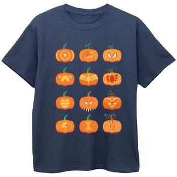 Vêtements Garçon T-shirts manches courtes Marvel Avengers Halloween Pumpkin Bleu