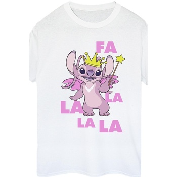 Vêtements Femme T-shirts manches longues Disney Lilo & Stitch Angel Fa La La Blanc