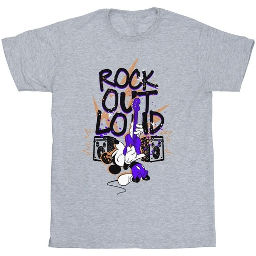Vêtements Fille T-shirts manches longues Disney Mickey Mouse Rock Out Loud Gris