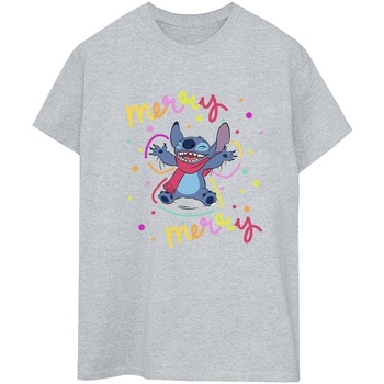 Vêtements Femme T-shirts manches longues Disney Lilo & Stitch Merry Rainbow Gris