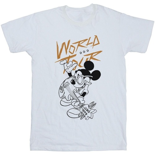 Vêtements Fille T-shirts manches longues Disney Mickey Mouse World Tour Line Blanc