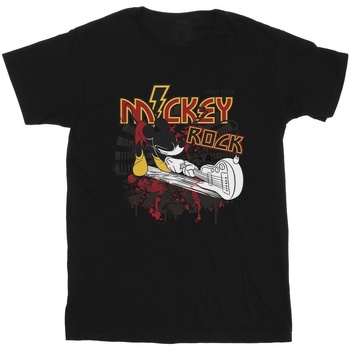 Vêtements Fille T-shirts manches longues Disney Mickey Mouse Smash Guitar Rock Noir