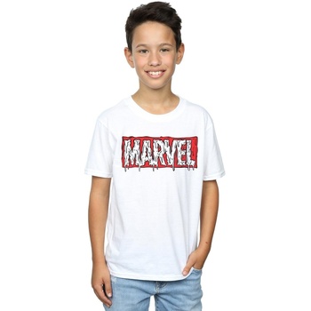 Vêtements Garçon T-shirts manches courtes Marvel Drip Logo Blanc