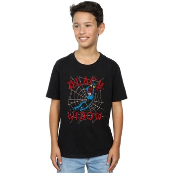 Vêtements Garçon T-shirts manches courtes Marvel Black Widow Web Noir