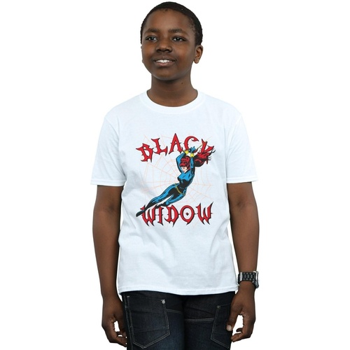 Vêtements Garçon T-shirts manches courtes Marvel Black Widow Web Blanc