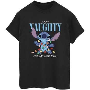 Vêtements Femme T-shirts manches longues Disney Lilo & Stitch Naughty & Nice Noir