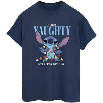Vêtements Femme T-shirts manches longues Disney Lilo & Stitch Naughty & Nice Bleu
