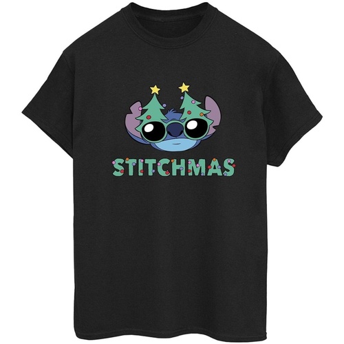 Vêtements Femme T-shirts manches longues Disney Lilo & Stitch Stitchmas Glasses Noir