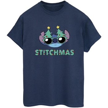 Vêtements Femme T-shirts manches longues Disney Lilo & Stitch Stitchmas Glasses Bleu