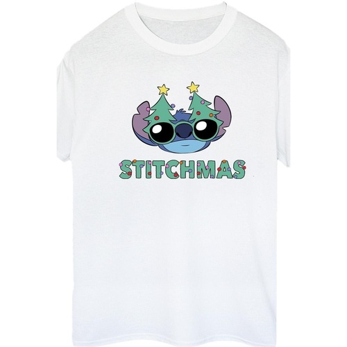 Vêtements Femme T-shirts manches longues Disney Lilo & Stitch Stitchmas Glasses Blanc