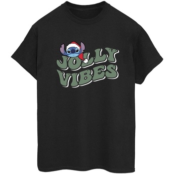 Vêtements Femme T-shirts manches longues Disney Lilo & Stitch Jolly Chilling Vibes Noir