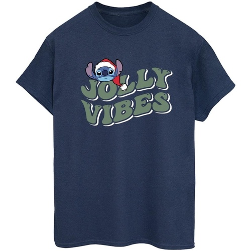 Vêtements Femme T-shirts manches longues Disney Lilo & Stitch Jolly Chilling Vibes Bleu