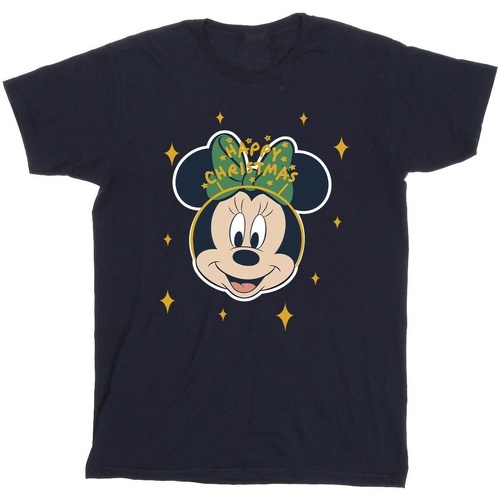 Vêtements Fille T-shirts manches longues Disney Minnie Mouse Happy Christmas Bleu