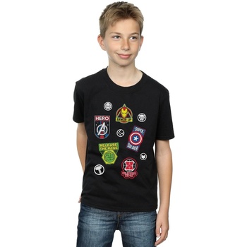 Vêtements Garçon T-shirts manches courtes Marvel Avengers Hero Badges Noir