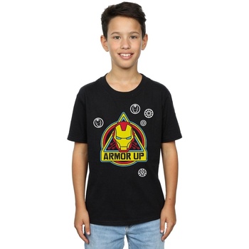 Vêtements Garçon T-shirts manches courtes Marvel Iron Man Armor Up Badge Noir