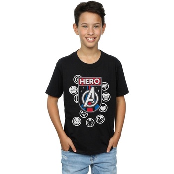 Vêtements Garçon T-shirts manches courtes Marvel Hero Badge Noir