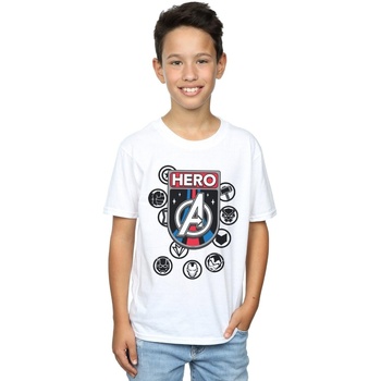 Vêtements Garçon T-shirts manches courtes Marvel Hero Badge Blanc