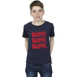 Vêtements Garçon T-shirts manches courtes Marvel Red Spray Logos Bleu