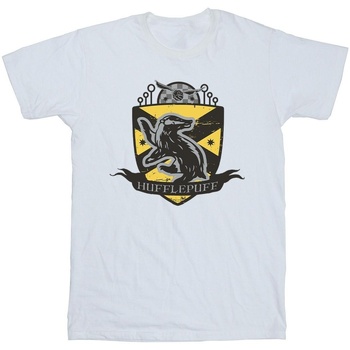 Vêtements Homme T-shirts manches longues Harry Potter Hufflepuff Chest Badge Blanc