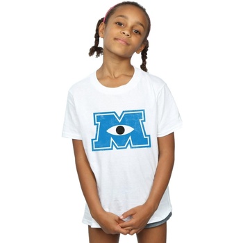 Vêtements Fille T-shirts manches longues Disney Monsters University Monster M Blanc