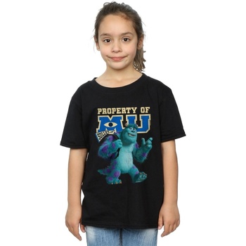 Vêtements Fille T-shirts manches longues Disney Monsters University Property Of MU Sulley Noir