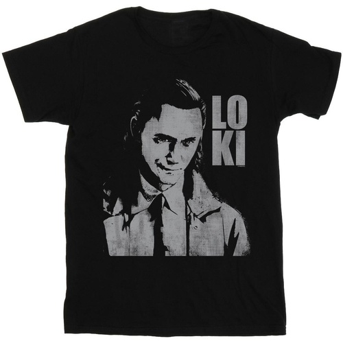 Vêtements Femme T-shirts manches longues Marvel Loki Head Poster Noir