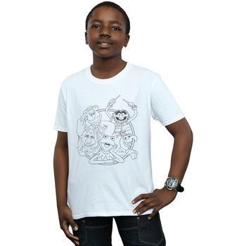 Vêtements Garçon T-shirts manches courtes Disney The Muppets Group Line Art Blanc