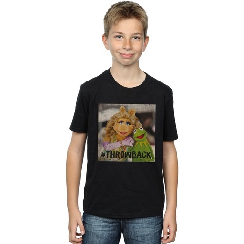Vêtements Garçon T-shirts manches courtes Disney The Muppets Throwback Photo Noir